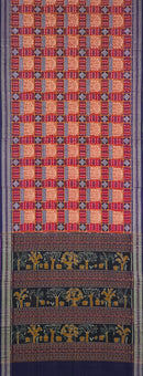 Beautiful Terracotta and Pasapali design Premium sambalpuri cotton saree with blouse piece