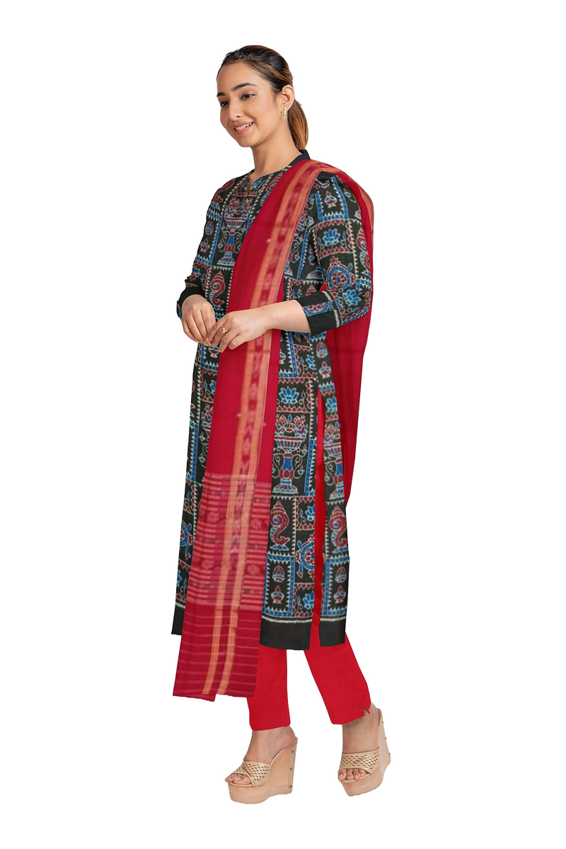Bishnu Ayudha Design Sambalpuri cotton dress material set