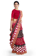 Konark temple and wheel design Sambalpuri cotton saree with blouse piece