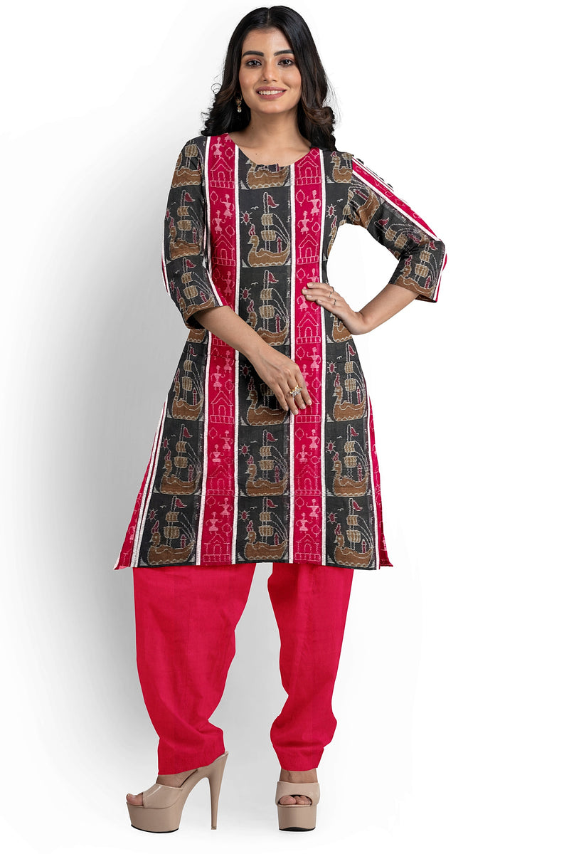 Boita design sambalpuri cotton dress material set