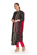 Beautiful Pasapali and star design unstitched Sambalpuri cotton dress material set