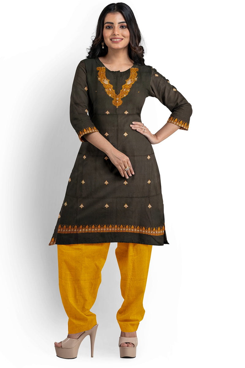 Neck design Bomkai cotton dress material set