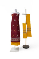 Peacock motifs bomkai cotton dress material set