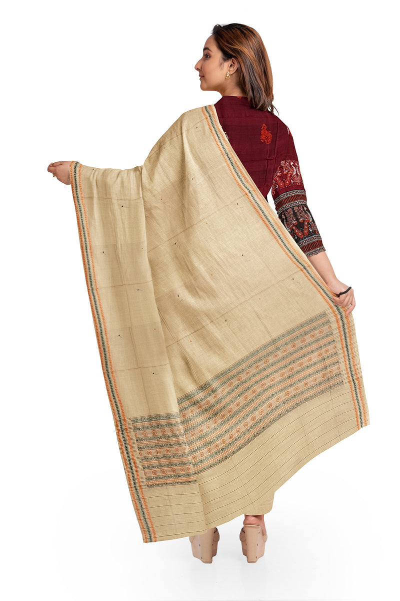 Peacock motifs bomkai cotton dress material set