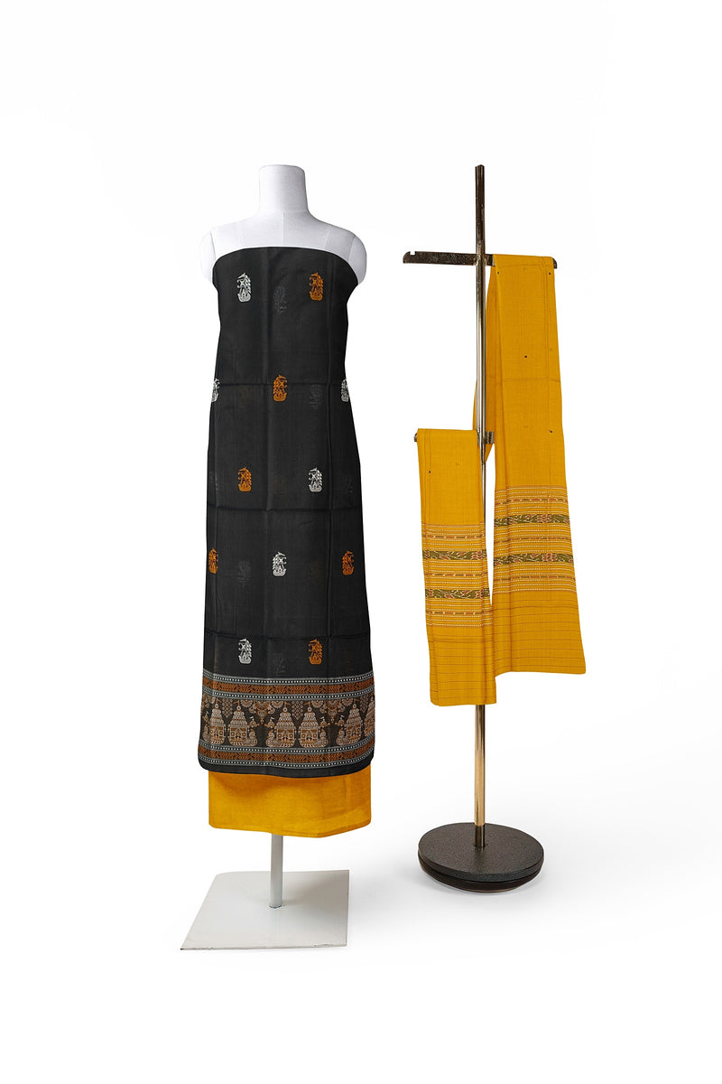 Boita(Boat) Design Bomkai cotton dress material set