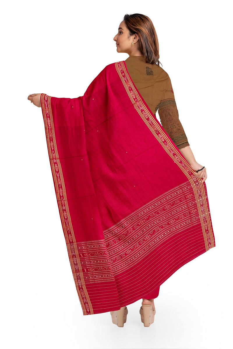 Peacock motifs bomkai cotton dress material set