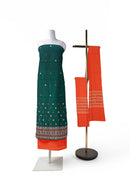 Club(Playing card) motifs design Bomkai cotton dress material set