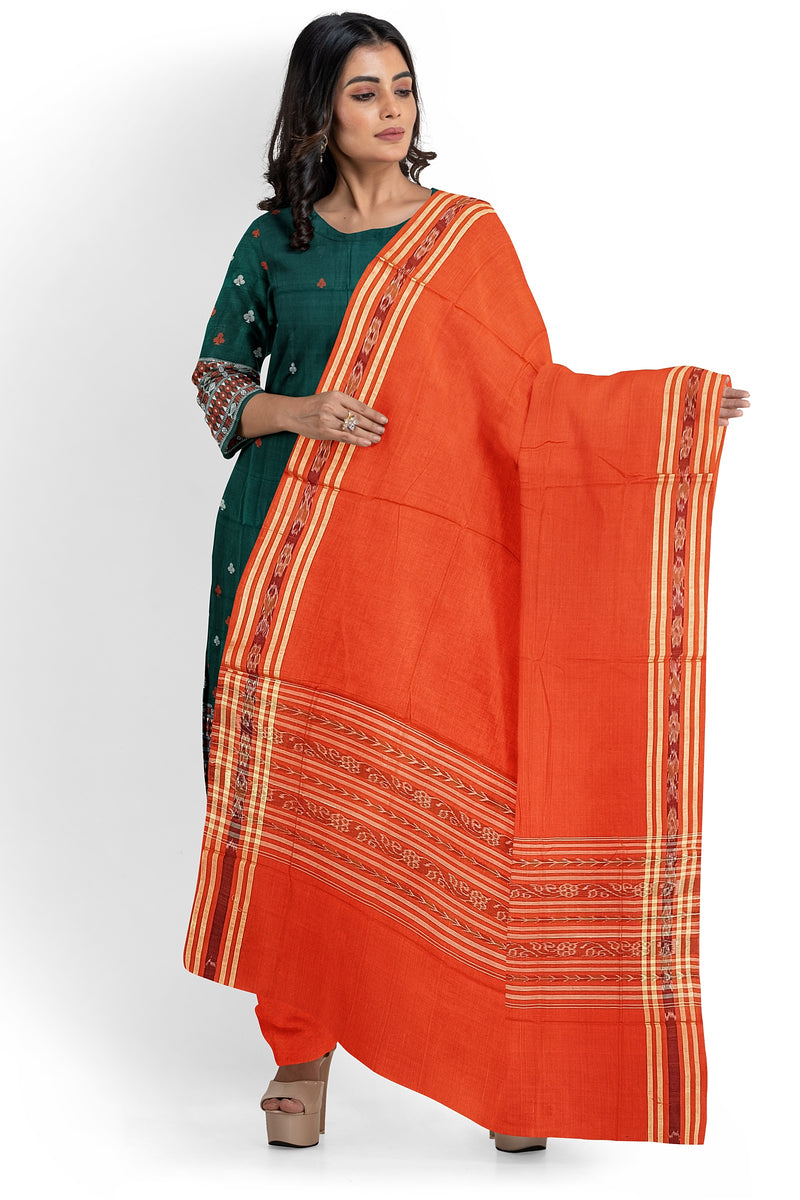 Club(Playing card) motifs design Bomkai cotton dress material set
