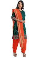 Club(Playing card) motifs design Bomkai cotton dress material set