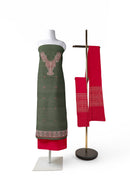 Minii buti with Neck design Bomkai cotton dress material set