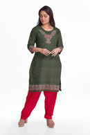 Minii buti with Neck design Bomkai cotton dress material set