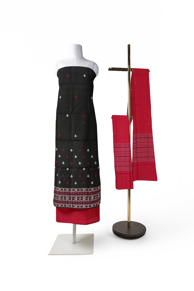 bomkai cotton dress material Deepmaroon Colour Sambalpuri Handloom Cotton Bomkai Dress Material