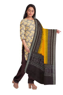 Beautiful Leaves design Sambalpuri cotton dress material set