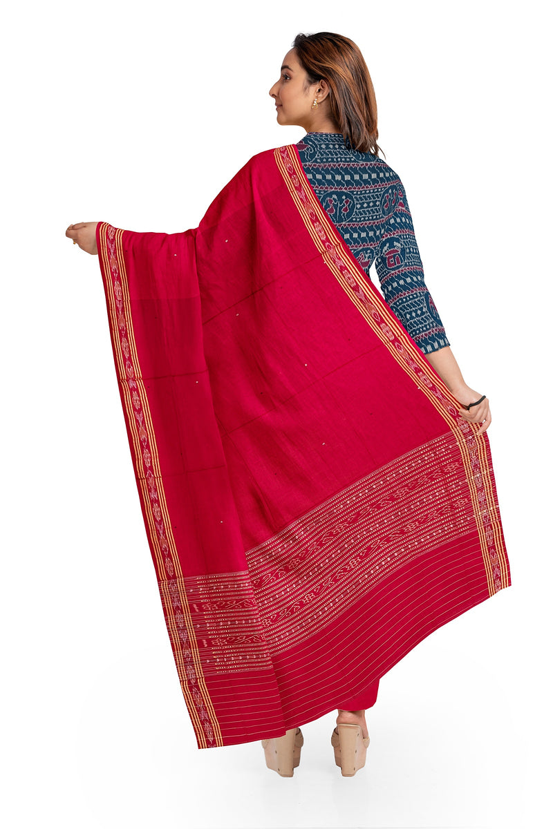 Beautiful Terracotta design Sambalpuri cotton dress material set