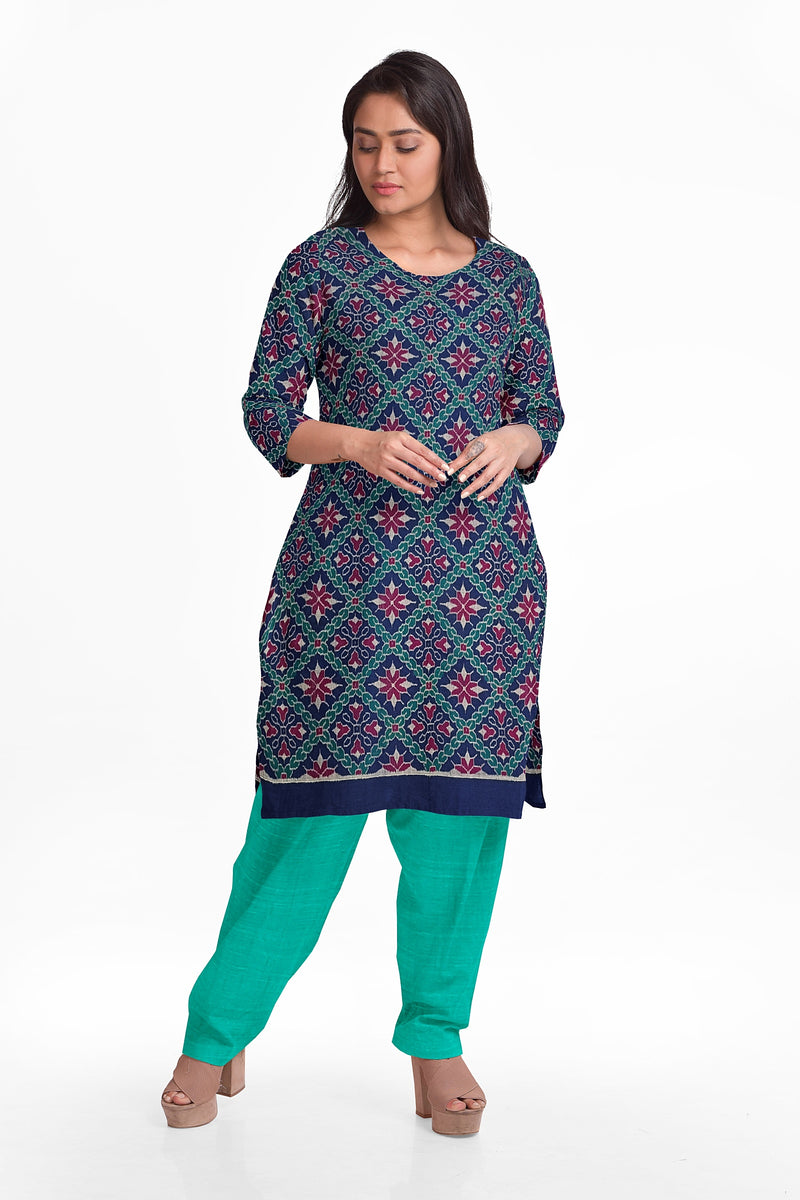 Exquisite Flower design sambalpuri cotton dress material set