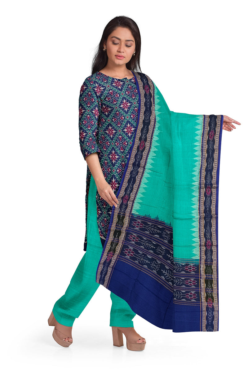 Exquisite Flower design sambalpuri cotton dress material set