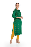 Exquisite Sambalpuri Bapta Dress Material, Green yellow combination
