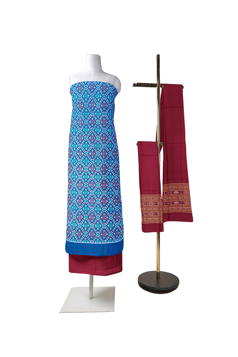 Exquisite Premium Sambalpuri Silk Bapta Dress Material set
