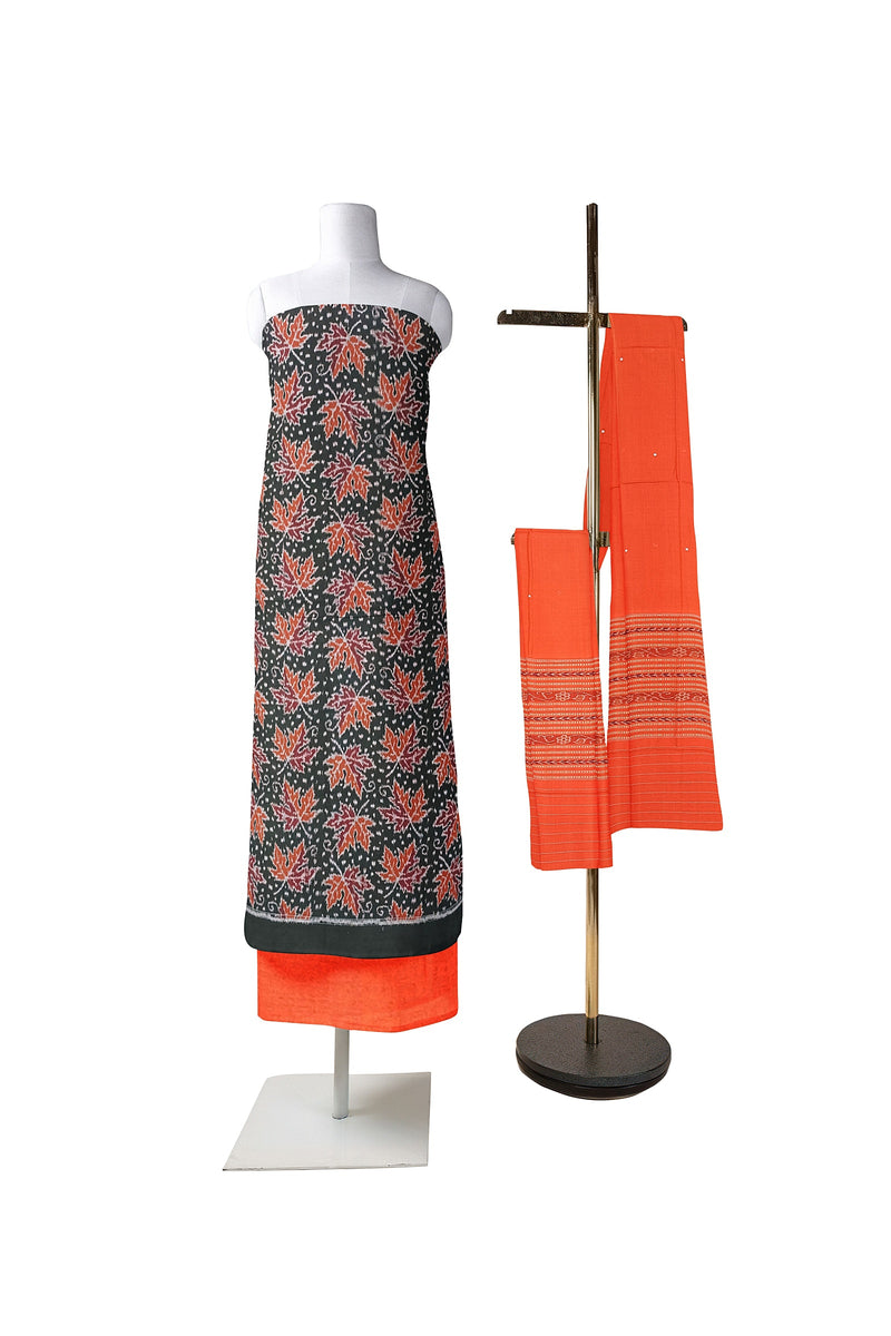 Exquisite Grapes leaves design Premium range sambalpuri cotton dress material set