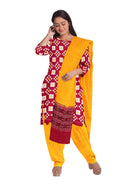 Beautiful Pasapali design unstitched Sambalpuri cotton dress material set