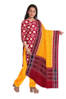 Beautiful Pasapali design unstitched Sambalpuri cotton dress material set