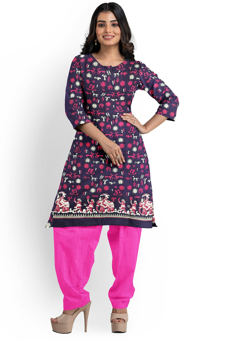 Embroidery work handloom cotton dress material set