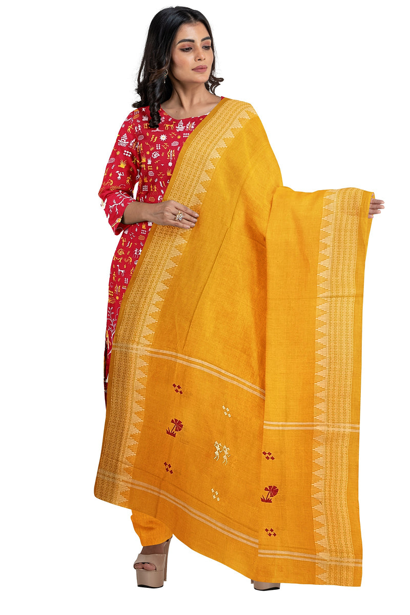 Embroidery work handloom cotton dress material set