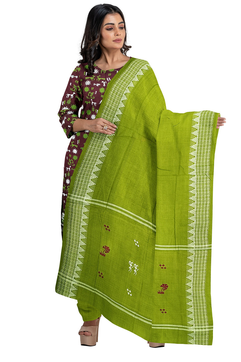 Embroidery work handloom cotton dress material set