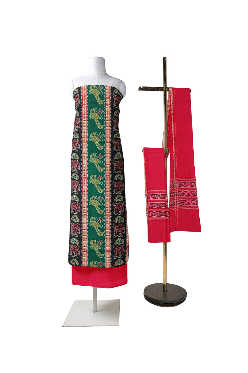 Exclusive unstitched Sambalpuri cotton dress material set