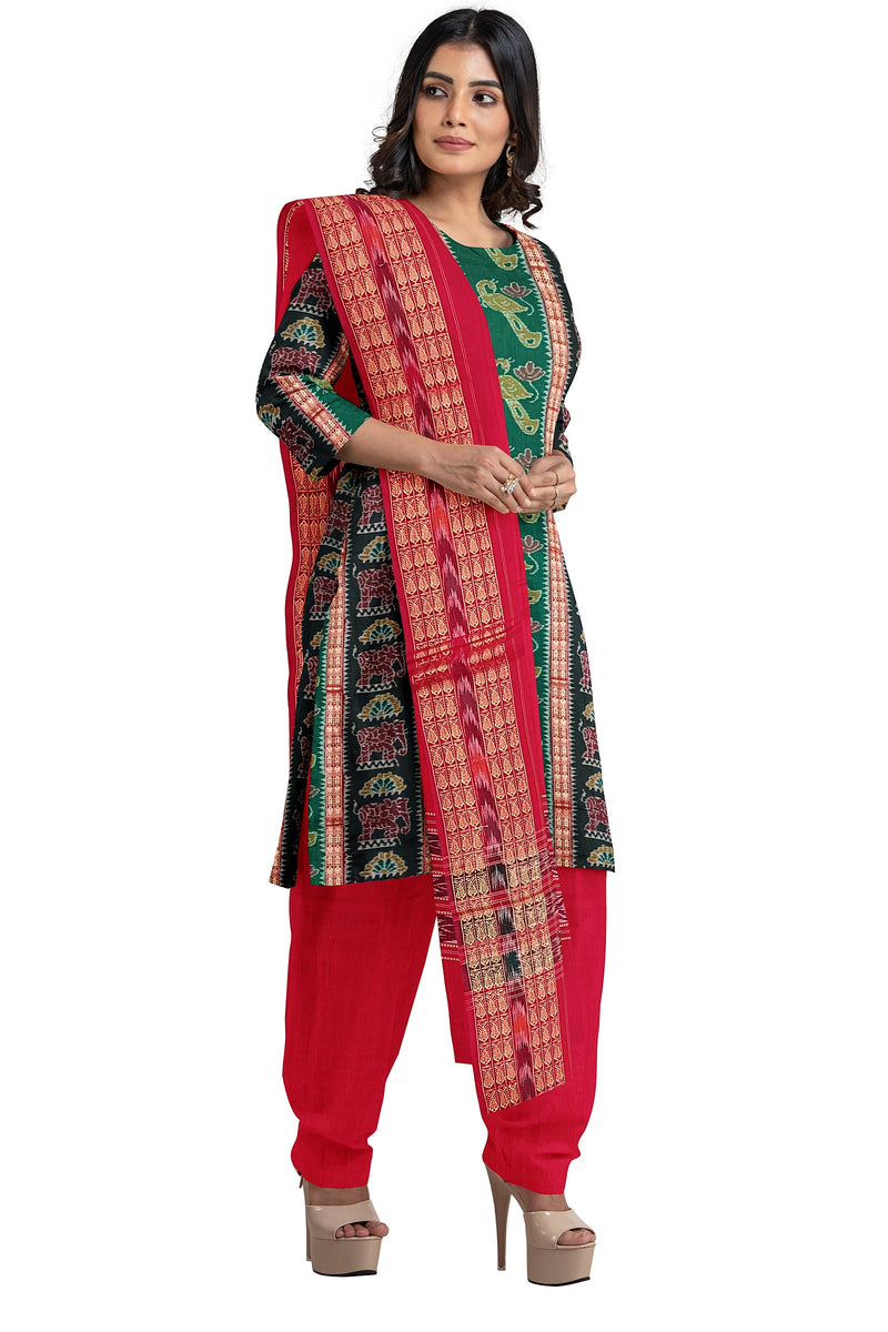 Exclusive unstitched Sambalpuri cotton dress material set