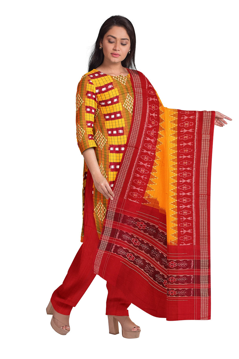 Beautiful Sambalpuri cotton dress material set