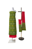 Exquisite terracotta design unstitched sambalpuri cotton dress material set
