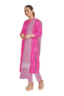 Pochampalli cotton dress material set