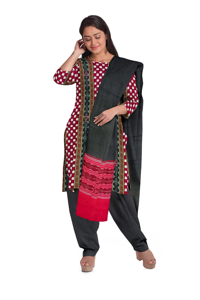 Pasapali design Sambalpuri cotton dress material set
