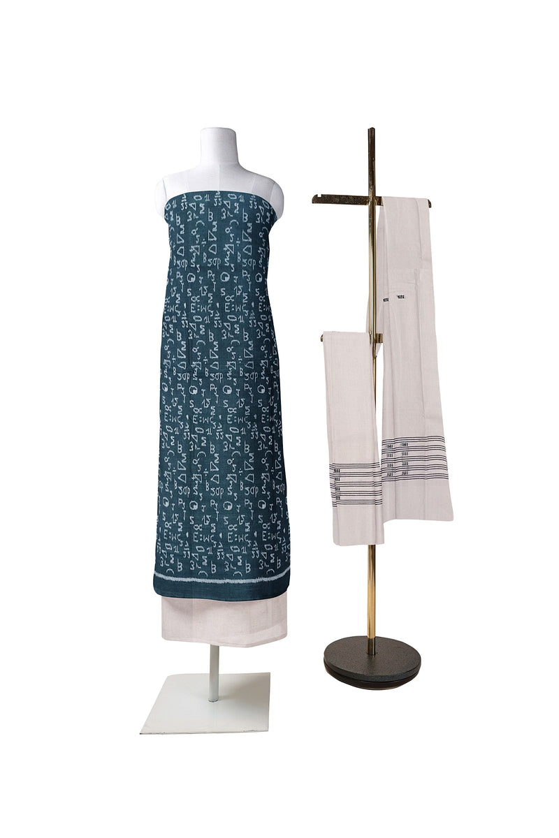 Exquisite Mathematics design sambalpuri cotton Dress material set