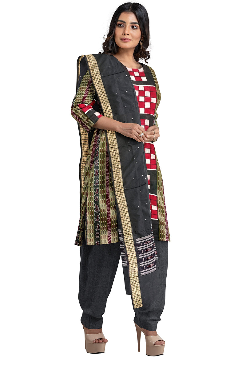 Bichitrapuri design Sambalpuri silk dress material set