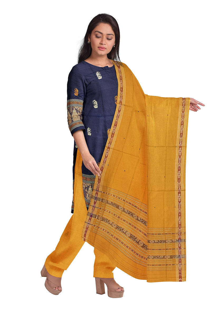 Boita design Unstitched Bomkai cotton dress material set