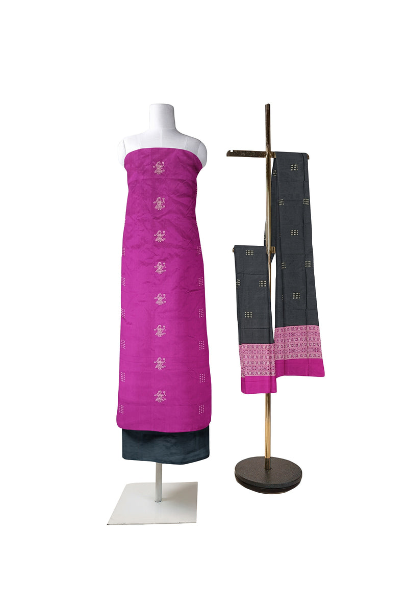 Doll design Bomkai silk dress material set