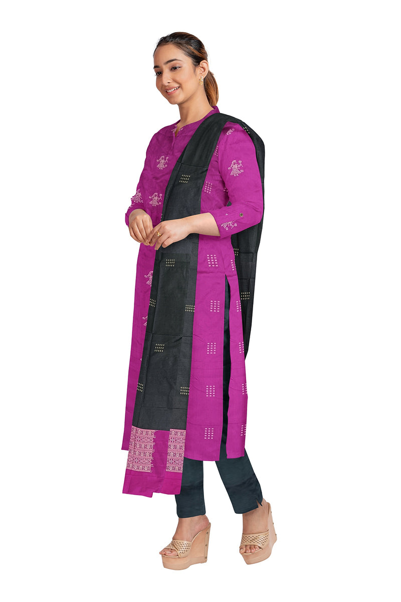 Doll design Bomkai silk dress material set