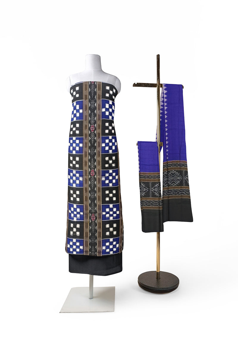 Pasapali design sambalpuri cotton dress material set