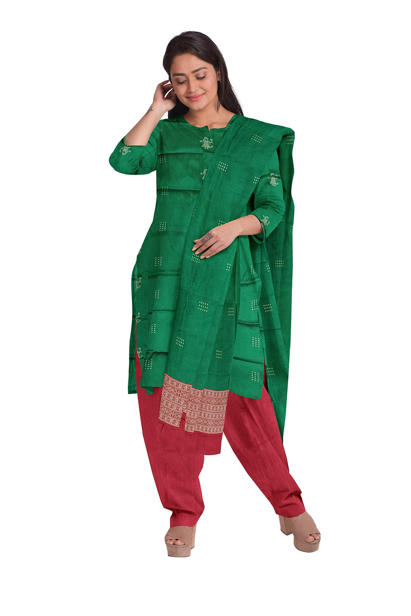 Doll design Bomkai silk dress material set