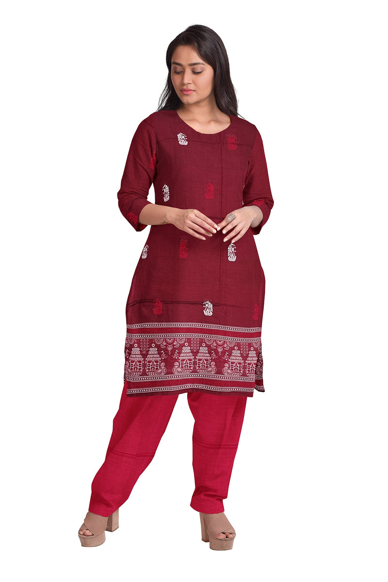 Boita(Boat) design bomkai cotton dress material set