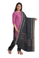 Exquisite Sankh, Chakra Gada, Padma design Premium Sambalpuri cotton dress material set