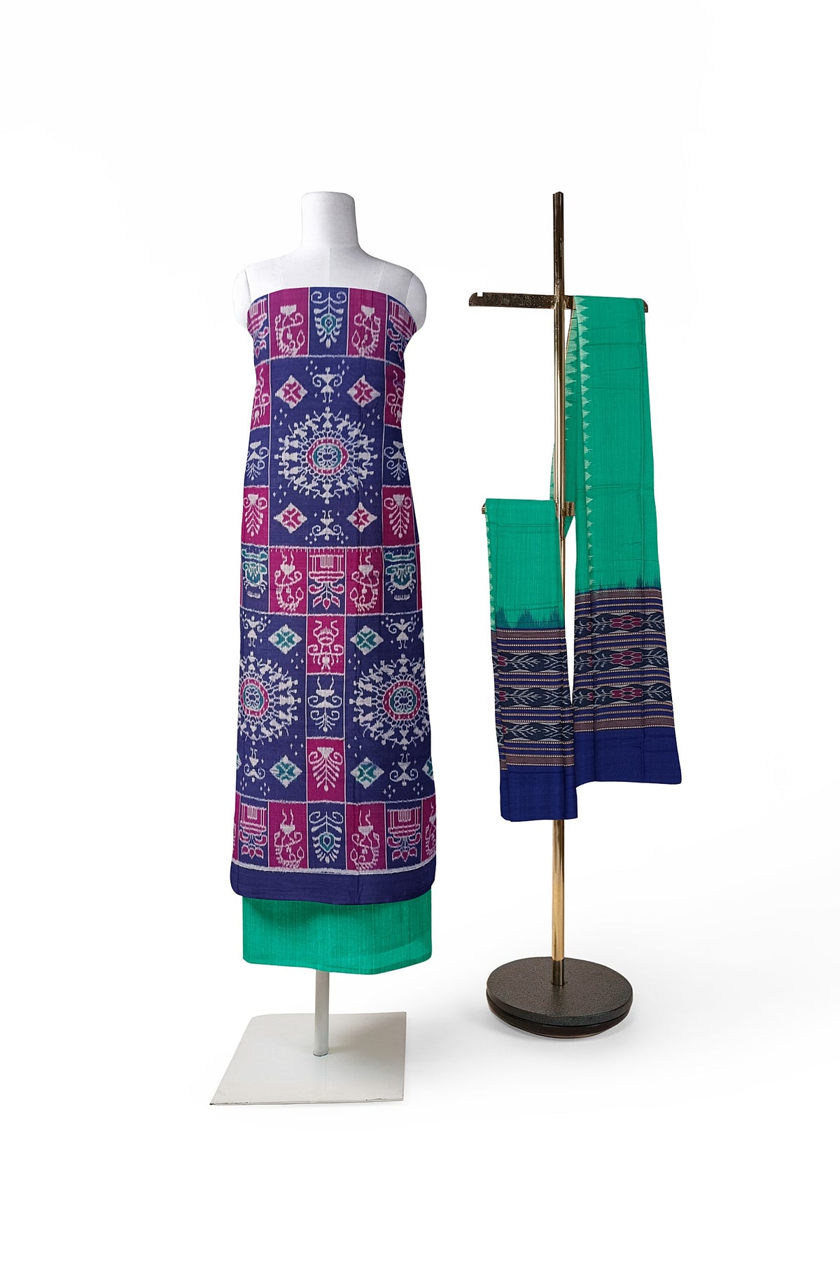 white christmas dresses Premium range Terracotta art design Sambalpuri cotton dress material s
