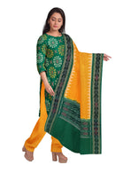 Chakra bandha terracotta design sambalpuri cotton dress material set