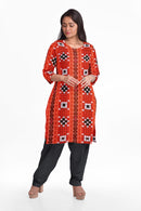 Pasapali design Sambalpuri unstitched cotton Kurti/Kurta/Shirt Material, 2.5 mtr