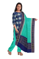 Exquisite Pasapali and Flower design sambalpuri cotton dress material set