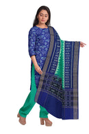 Elephant and flower design Sambalpuri cotton dress material set