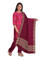 Exclusive Konark temple and wheel design sambalpuri cotton dress material set