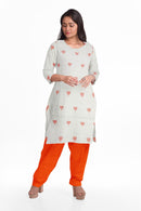Lotus motifs Bomkai cotton dress material set